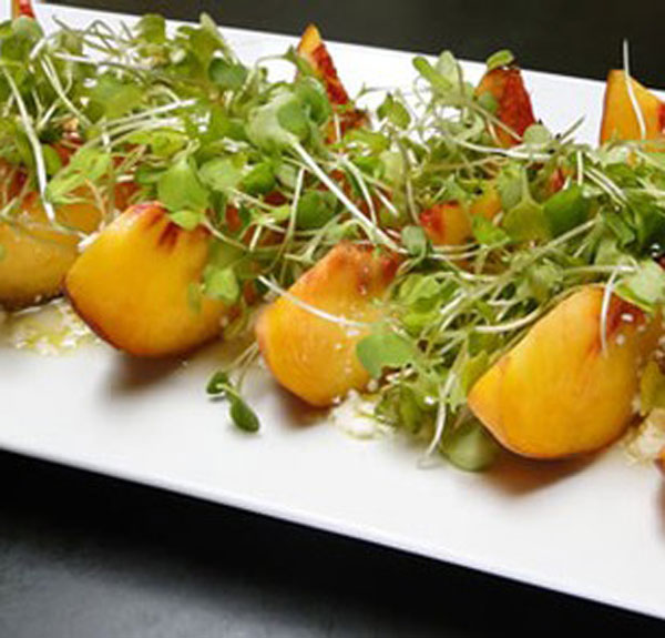 Peach and Goat Cheese Salad with Microgreens