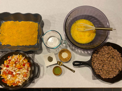 Ingredients for Sausage Egg Bake with Microgreen Powder Recipe